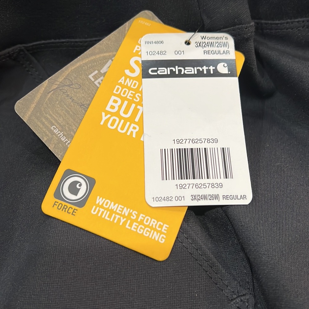 NWT Carhartt Force Fitted Black Utility Leggings Size 3X (24W/26W) - Picture 4 of 4